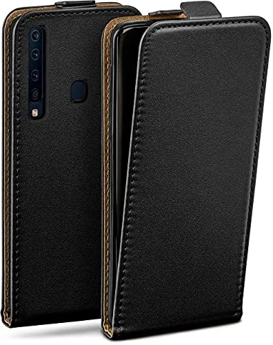 moex Flip Case für Samsung Galaxy A9 (2018) Hülle klappbar mit 360 Grad Schutz, Handyhülle mit Displayschutz, PU Leder Handytasche Lederhülle, Flip Case Cover Klapphülle, Schwarz