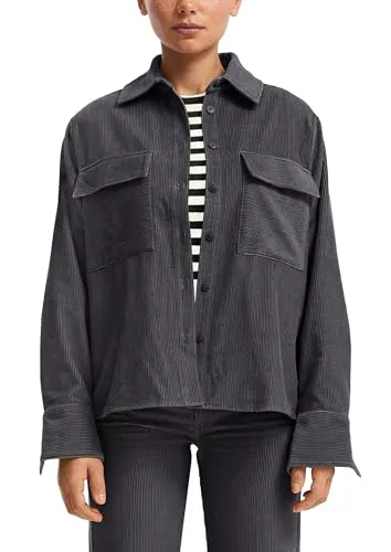 QS Cord-Overshirt mit Brusttaschen