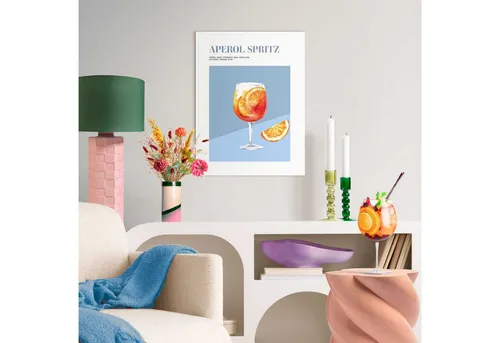 REINDERS Gerahmtes Bild, Aperol Spritz, Küche, Poster, Wanddeko, Room Decor, MDF, Orange, 40x30cm