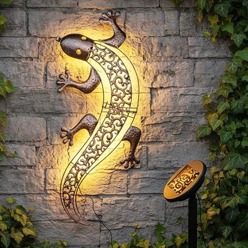 1.01 LED Solar Wand Deko GECKO in bronze von Spetebo