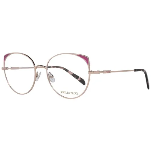 EMILIO PUCCI Brillengestell EP5124 5428B - Elegantes Brillengestell für Damen in Rosé Gold, aus hochwertigem Metall gefertigt, Größe 54-17-140, ideal für stilbewusste Trägerinnen.