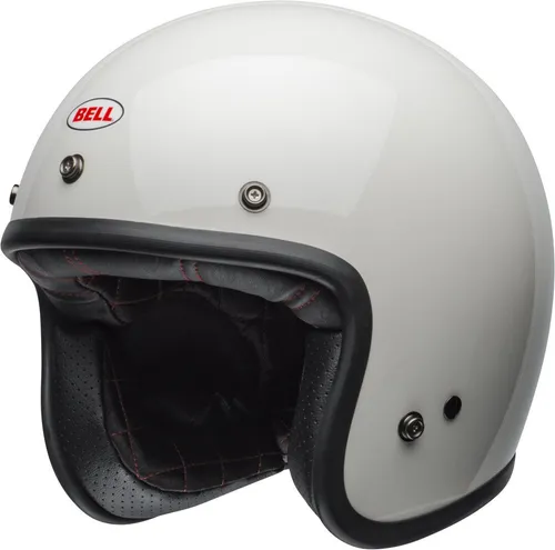 Bell Custom 500 Solid 06 Jethelm, Weiß, Größe L für Männer - Motorradhelm mit 5 Schalengrößen für individuelle Passform und gepolstertem Kinnriemen für optimalen Komfort.