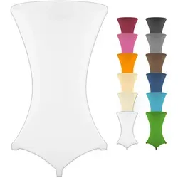 Gräfenstayn Stehtischhusse Stretchbezug Stehtisch Hussen, Elegante Stehtischhusse für Bistrotische weiß 70 cm x 120 cm