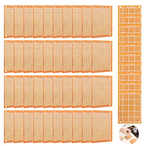 Lochrasterplatte 50 Stück Einseitige Leiterplatte Universale PCB Board Kleine Leiterplatine Prototyp DIY Lochrasterplatine für Löten Elektronische Experimente (5 * 7cm)