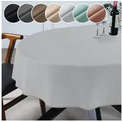 ANRO Tischdecke Hochwertig Tischwäsche mit Beschichtung (Einzelstück 1-tlg), Premium TEFLON und 2-Fache Acryl Beschichtung grau Oval | 140 cm x 240 cm
