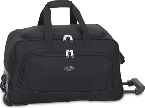 Southwest Bound Rollenreisetasche - Schwarz, 48L - Geräumige Rollenreisetasche mit 48 Litern Volumen, leichtgängigen Skaterrollen und stabiler Teleskopstange. Ideal für Reisen, Schule oder Freizeit, aus strapazierfähigem und pflegeleichtem Polyester.
