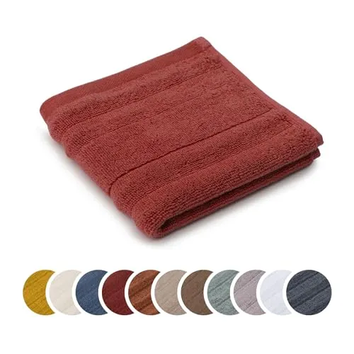 liebling Seiftuch Luxus Bio Baumwolle, Serie Marseille, 770 gr. / m², 30 x 30 cm, Ökotex, 60 Grad, saugstark, schnelltrocknend, Farbe: Karminrot