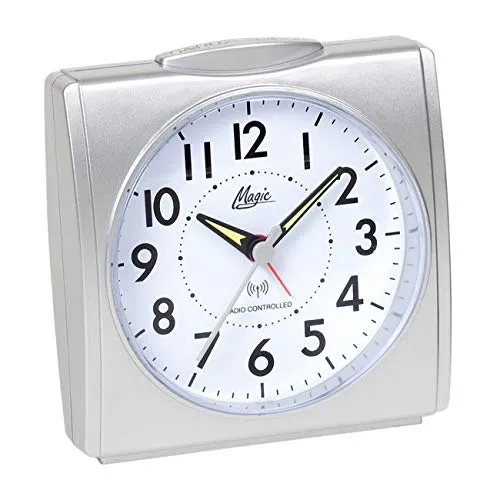 Magic Funkwecker mit Licht Snooze Silber Analog - 1895-19