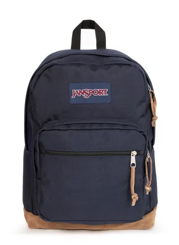 Jansport Right Pack Rucksack 46 cm - Navy - Schulrucksäcke mit gepolsterter Laptoptasche und seitlicher Trinkflaschentasche, perfekt für Schule und Alltag. Robustes Cordura-Gewebe sorgt für Langlebigkeit.