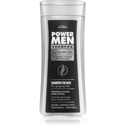 Joanna Power Men Shampoo für weiße und graue Haare 200 ml - Shampoo für Männer, ideal für weiße und graue Haare, reinigt sanft und sorgt für gesunde, glänzende Haare mit männlichem Duft.