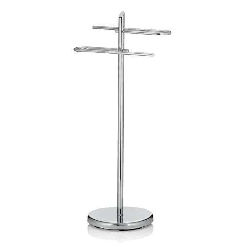 Kela Ken Handtuchhalter, Silber - Sonstige Badausstattung mit elegantem Design und stabiler Gummibeschichtung für einen sicheren Stand. Platz für mehrere Handtücher und ideal für ein stilvolles Badezimmer.