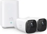 Eufy EufyCam 2 Pro 2+1kit T88513D1 - IP-Funk-Überwachungs-Set mit 2 Kameras, 2K Auflösung und 365 Tage Akkulaufzeit, wetterfest und kabellos für zuverlässige Sicherheit