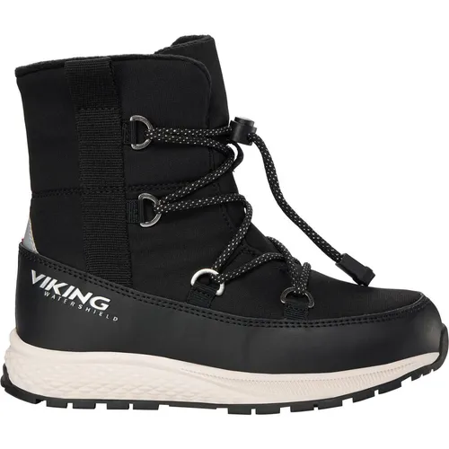 Viking Equip Warm WP SL Snow Boot, Black, 33 EU - Stiefel für Mädchen, wasserdicht mit herausnehmbarer Einlegesohle für optimalen Komfort und eine leichte Gummilaufsohle für besten Halt im Schnee.