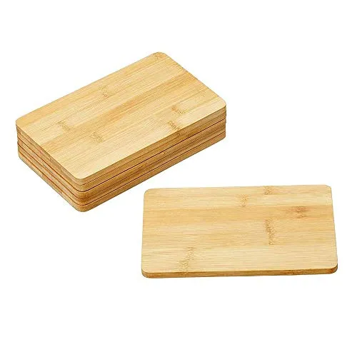 Cepewa Bambus Frühstücksbrettchen im 6er Set Brettchen Frühstücksbrett Schneidebrett Holzbrett