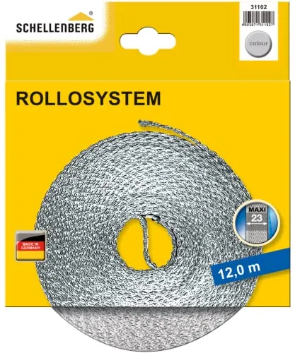 Schellenberg 31102 Rollladengurt Maxi 23 mm, 12 m, grau