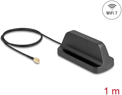 Delock WiFi 7 Antenne RP-SMA Stecker - WLAN-Zubehör mit 2,5 - 3,6 dBi omnidirektional für verbesserte Signalstärke und Reichweite in Ihrem Netzwerk.