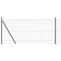 vidaXL Zaun mit Pfosten Grau 0.8 x 10 m Stahl - Gartenzäune aus hochwertigem Stahl, pulverbeschichtet und wetterbeständig – ideal für eine langlebige und stilvolle Abgrenzung deines Außenbereichs.