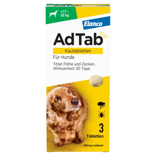AdTab 450 Mg Kautabletten für Hunde >11-22 Kg