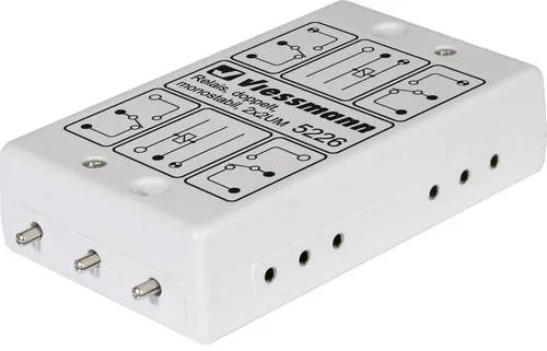 Viessmann 5226 Relais, monostabil, 2 x 2UM - Hochwertiges monostabiles Relais für zuverlässige Steuerungen in elektrischen Anwendungen. Ideal für den professionellen Einsatz.