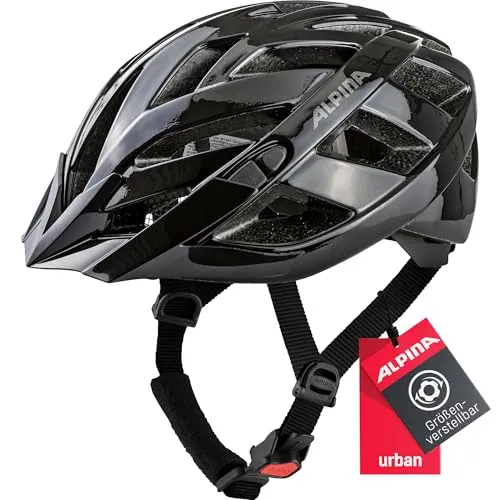 Alpina Panoma Classic Helm - Schwarz, 56-59 cm - Fahrradhelm für schmale Köpfe, mit Run System Classic zur individuellen Anpassung. 23 Belüftungsöffnungen sorgen für optimale Klimatisierung und ein geringes Gewicht dank Inmold-Fertigung.