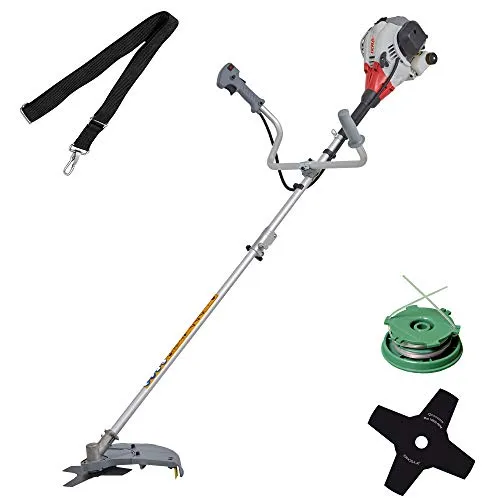 IKRA Benzin Freischneider Trimmer IBF 25-1 - Rasentrimmer & Motorsensen mit 2-Takt-Benzinmotor, ideal zum Schneiden von hohem Gras und Gestrüpp. Inklusive 4-Zahn-Messer und ergonomischem Schultergurt für komfortables Arbeiten.