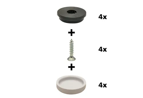 WAGNER design yourself Klick-Gleiter QuickClick® Stuhlgleiter, Kunststoffgleiter, Möbelgleiter I 4er-Set zum Anschrauben I 4x Basis + Schraube + Gleiteinsatz austauschbar - Kunststoff HYPER SLIM (flach) - Durchmesser Ø 17, 20, 25 mm - Made in DE