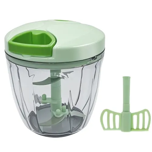 YADOBIG Manuell Zwiebelschneider 900ML Zerkleinerer mit Seilzug, Universalhacker, Multizerkleinerer für Gemüse, Zwiebeln, Knoblauch, Babynahrung