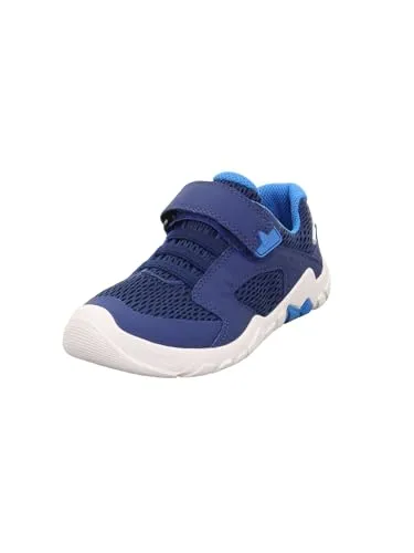 Superfit TRACE 1-006030-8000 - Kinder Sneaker in Blau - Atmungsaktiver Klettschuh mit herausnehmbarer Decksohle und rutschfester Laufsohle, ideal für wachsende Kinderfüße.