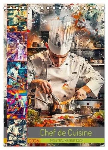 Dirk Meutzner | Chef de Cuisine - Mein Traumberuf Koch (Tischkalender 2026) - Kalender für 2026 mit inspirierenden Illustrationen, ideal für Kochliebhaber. Perfekt zur Planung und Verschönerung Ihrer Küche!