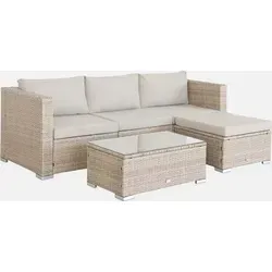 sweeek Gartenlounge aus Polyrattan für 4 Personen