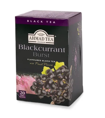 Ahmad Tea Schwarze Johannisbeere 20 Beutel - Premium Schwarztee mit fruchtigem Geschmack von schwarzer Johannisbeere, ideal für genussvolle Teemomente. Perfekt für Teeliebhaber!