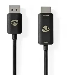 Nedis CCGP37108BK18 - HDMI zu DisplayPort Kabel 1,8 m - Monitorzubehör mit 1,8 m Kabellänge für eine einfache Verbindung zwischen HDMI und DisplayPort, ideal für hochauflösende Displays und Multimedia-Anwendungen.