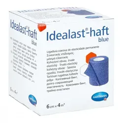 Idealast®-haft Idealbinde 6 cm x 4 m - Selbsthaftend, Blau - Die Idealast®-haft Idealbinde ist eine atmungsaktive, dauerelastische Fixierbinde mit beidseitigem Hafteffekt. Ideal für vielseitige Anwendungen, bietet sie sicheren Halt und ist perfekt für Stützverbände und Wundschutz.