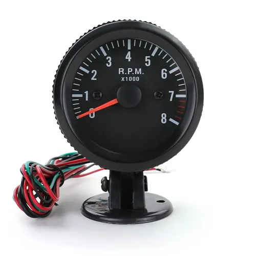 Drehzahlmesser mit Halterung Zusatz Instrument 52mm Youngtimer Klassik Schwarz