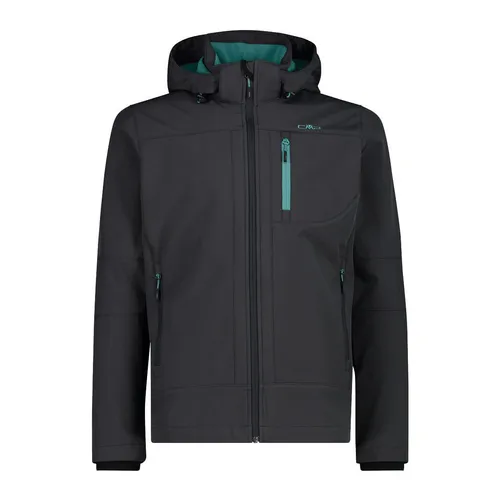 Cmp Man Jacket Zip Hood Antracite-Lichen 56 - Funktionsjacke für Herren mit abnehmbarer Kapuze, ausgestattet mit Clima Protect-Membran für hervorragenden Wetterschutz (Wassersäule 7.000) und weichem Fleecefutter für zusätzlichen Komfort.