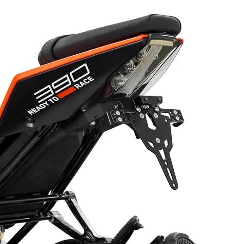 ZIEGER Kennzeichenhalter Pro für KTM RC 390 - Motorradzubehör, hochwertiger Kennzeichenhalter in Schwarz mit Montageset, ideal für eine sichere und stilvolle Kennzeichenanbringung.