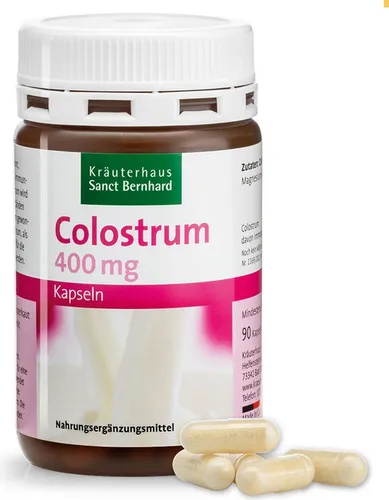 Sanct Bernhard Colostrum-Kapseln - 90 Kapseln - Nahrungsergänzungsmittel mit hochwertigem Colostrum, reich an Immunglobulinen zur Unterstützung des Immunsystems. Ideal für eine ausgewogene Ernährung.