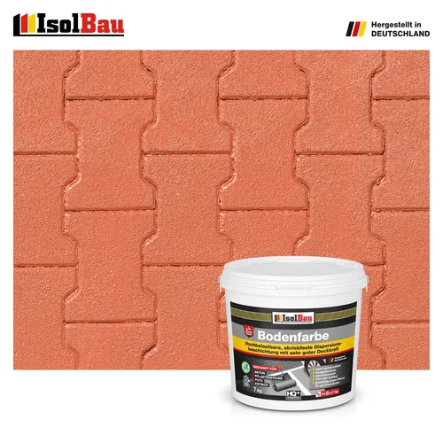 Bodenfarbe Betonfarbe Ziegelrot 7 kg Bodenbeschichtung Fußbodenfarbe RAL Farbe