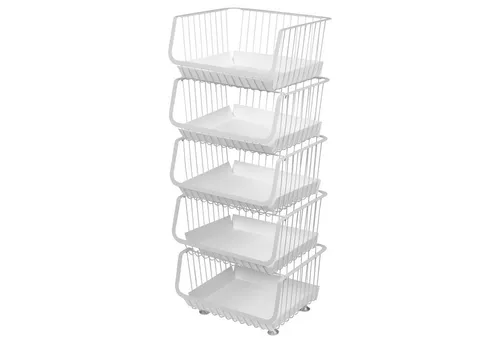 bremermann Aufbewahrungskörbe 5-stufig mit Einlegeböden - Standregale aus Metall, vielseitig einsetzbar mit herausnehmbaren Einlegeböden für stabile Lagerung und einfache Reinigung. Ideal für Küche, Bad oder Werkstatt.