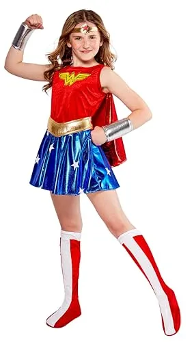 Rubie's Offizielles Wonder-Woman-Kostüm - Disney Kinderkostüm mit Kleid, Umhang und Zubehör, ideal für Halloween und Verkleiden