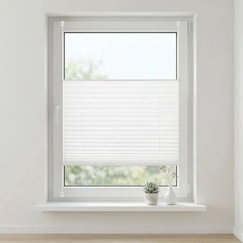 Sekey Plissee ohne Bohren Klemmfix Fenster Plisseerollo Verstellbarer Spannung Jalousie für Tür & Fenster