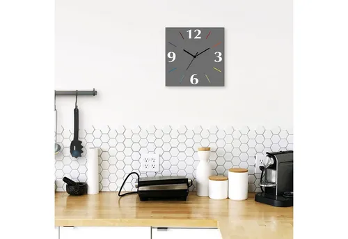 ARTLAND Lautlose Wanduhr aus Aluminium 30x30 cm - Wanduhren in modernem Design, geräuschloses Uhrwerk ideal für Schlafzimmer und Wohnzimmer, Made in Germany.