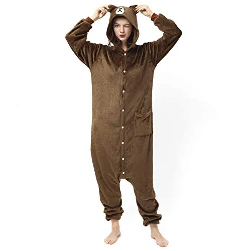Katara 1744 (30+ Designs) Bären-Kostüm Grizzly, Unisex Onesie/Pyjama-Qualität für Erwachsene & Teenager
