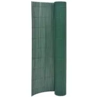vidaXL Gartenzaun Doppelseitig 110x300 cm Grün - Metallzaun aus witterungsbeständigem PVC, flexibel zuschneidbar und ideal zur Abgrenzung von Gartenbereichen oder als Windschutz.