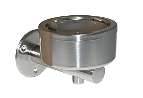 TAMLED Wandaschenbecher mit Klappmechanismus zur Wandmontage zweiteiliger Aschebecher in edler Edelstahlausführung