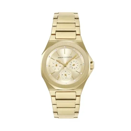Armani Exchange Damen 36MM Goldfarbene Edelstahluhr, AX4624