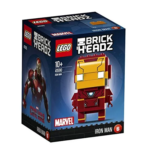 LEGO Brickheadz 41590 - Iron Man Konstruktionsspiel - Actionfiguren für Kinder, baubare LEGO BrickHeadz Figur mit authentischen Details und Sammler-Stellplatte für kreative Kombinationen und Sammelspaß.