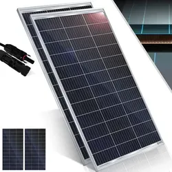 KESSER Solarmodul 165W, 2-Stück Monokristallin - Effiziente Solarpanels mit 18V für nachhaltige Energiegewinnung, ideal für eigene Photovoltaikanlagen.