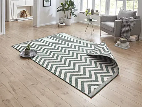 NORTHRUGS In- und Outdoor Teppich Palma 160x230cm - Wendeteppich mit Zick-Zack Muster - Teppich für Innen- und Außenbereich: Wetterfest, beidseitig verwendbar und pflegeleicht. Ideal für Balkon, Terrasse oder Wohnzimmer. Hergestellt in Europa.