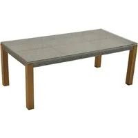 Merxx Geflechttisch 200 x 100 cm mit Akazienbeinen - Gartentisch mit großzügiger Fläche, pulverbeschichtetem Aluminiumgestell und eleganten Akazienbeinen – ideal für gesellige Stunden im Freien.